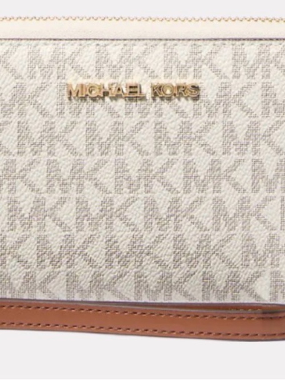 Michael Kors NWT Vanilla Combo, Jet Set Large Flat Multi-Function Wristlet - Picture 4 of 6